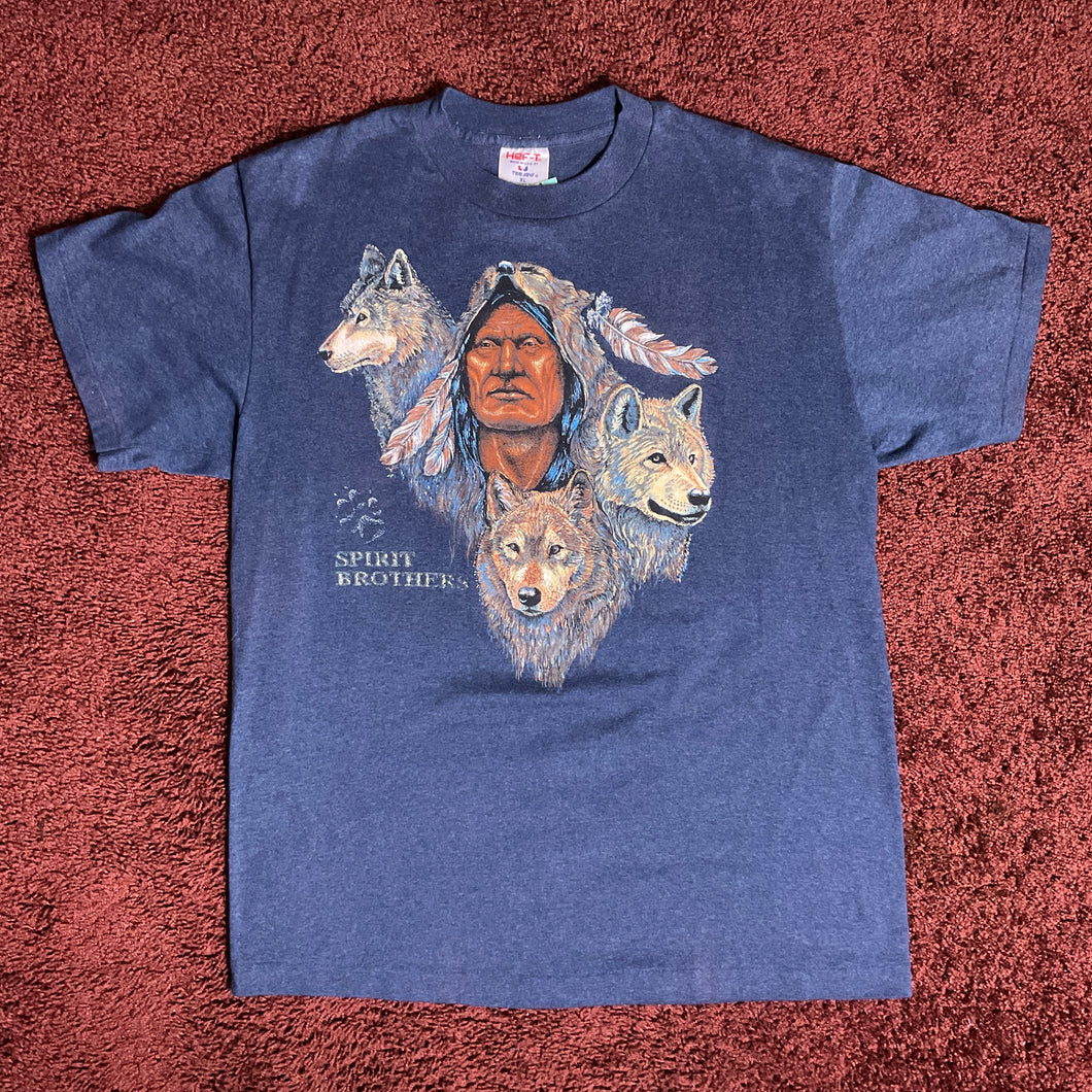 90s NATIVE INDIAN WOLF SPIRIT TEE