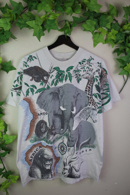 90s ALL OVER PRINT ANIMAL T-SHIRT